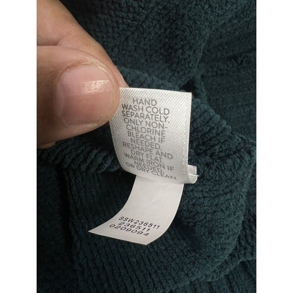 J.JILL $79 Solid Green Chenille Soft Cable Knit Pullover Sweater Top Size Large - Picture 9 of 11